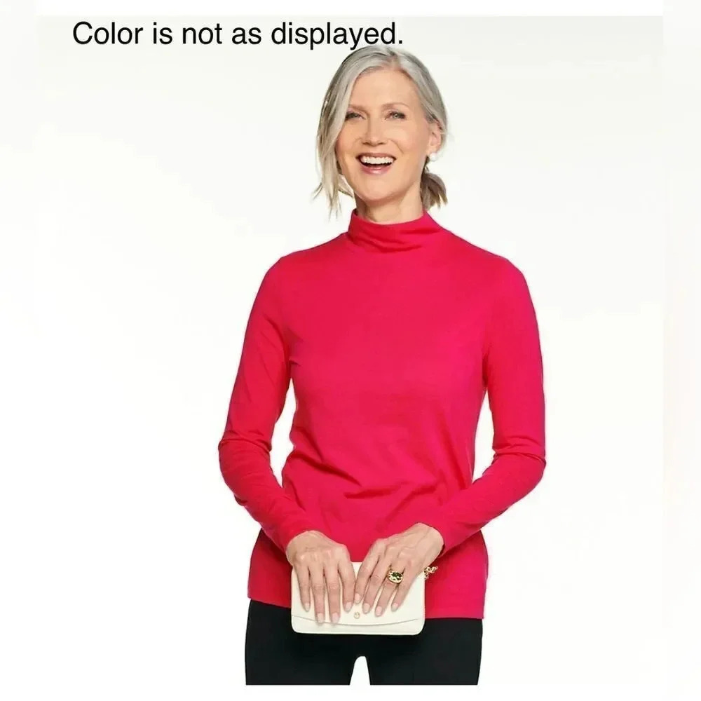 Women's Croft & Barrow® Essential Long-Sleeve Mockneck Large